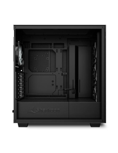 REBEL C50 B RGB,Carcasa Sharkoon Rebel C50 RGB Black MID Tower, Panou lateral din metal, sloturi de expansiune, 3x 3.5" drive ba