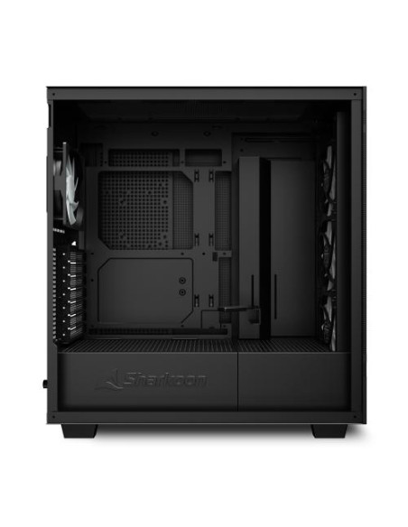 REBEL C50 B RGB,Carcasa Sharkoon Rebel C50 RGB Black MID Tower, Panou lateral din metal, sloturi de expansiune, 3x 3.5" drive ba