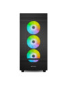 REBEL C50 B RGB,Carcasa Sharkoon Rebel C50 RGB Black MID Tower, Panou lateral din metal, sloturi de expansiune, 3x 3.5" drive ba