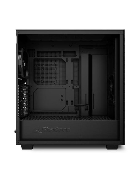 REBEL C50 BLACK,Carcasa Sharkoon Rebel C50 Black MID Tower, Panou lateral din metal, 7 sloturi de expansiune, 3x 3.5" drive bays