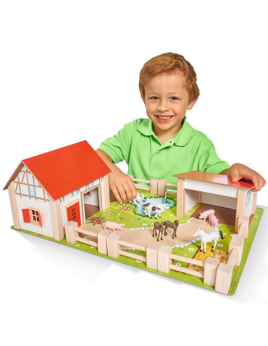 S100004308,Ferma din lemn Eichhorn 51x36x17 cm cu accesorii