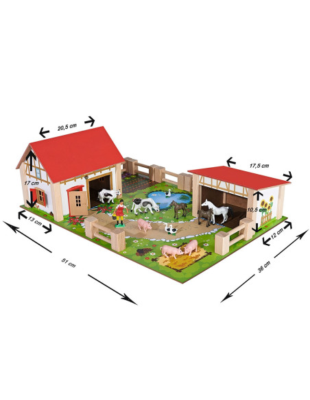 S100004308,Ferma din lemn Eichhorn 51x36x17 cm cu accesorii