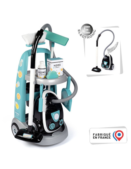 S7600330316,Jucarie Smoby Set curatenie cu troller si aspirator electronic negru