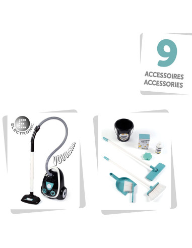 S7600330316,Jucarie Smoby Set curatenie cu troller si aspirator electronic negru