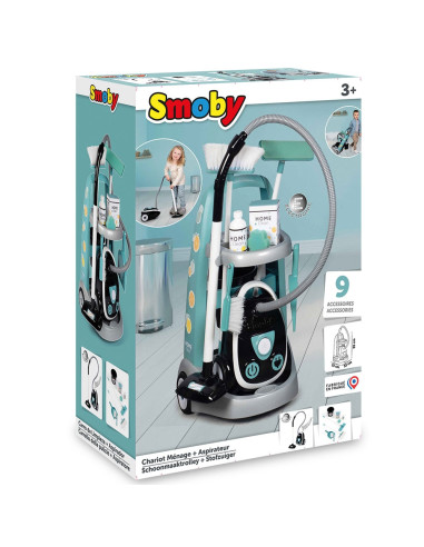 S7600330316,Jucarie Smoby Set curatenie cu troller si aspirator electronic negru