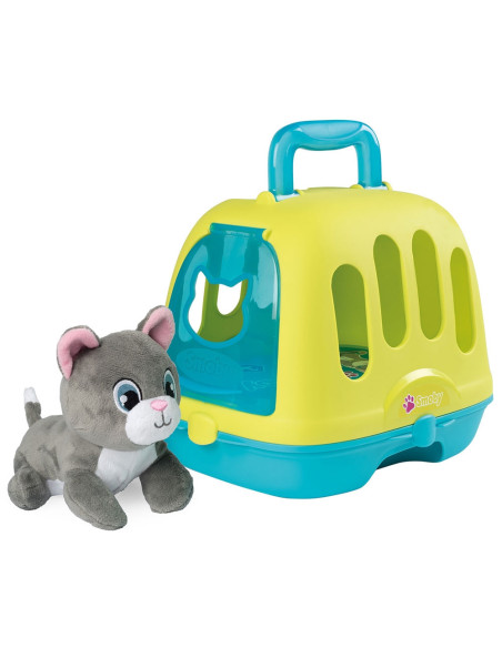 S7600340302,Set Smoby Veterinary Case, trusa veterinar cu pisica, cusca de transport si accesorii