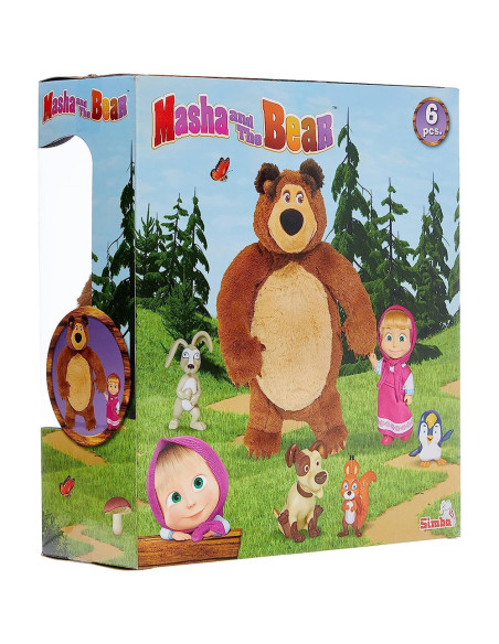 S109301073,Set Simba Masha and the Bear Masha 12 cm cu ursulet de plus 25 cm si 4 animale