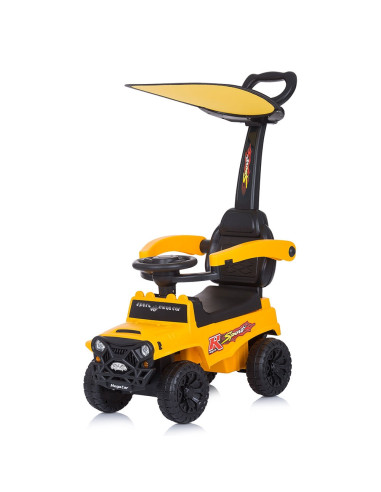 ROCSAF02103YE,Masinuta de impins Chipolino Safari yellow cu maner si copertina