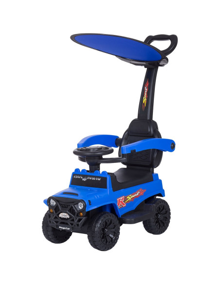 ROCSAF02105BL,Masinuta de impins Chipolino Safari blue cu maner si copertina