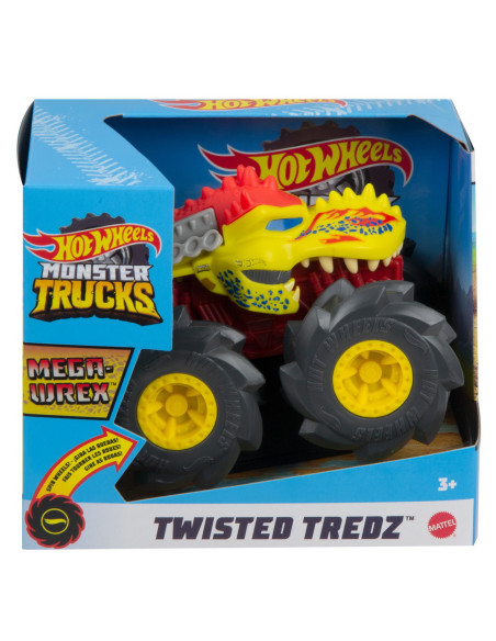 MTGVK37_GVK44,Hot Wheels Monster Truck Masinuta Twister Tredz Mega Wrex Galben Scara 1:43