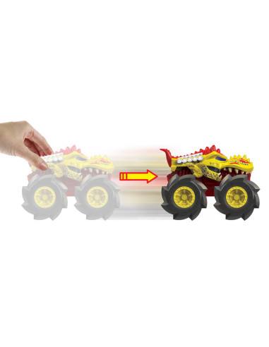 MTGVK37_GVK44,Hot Wheels Monster Truck Masinuta Twister Tredz Mega Wrex Galben Scara 1:43