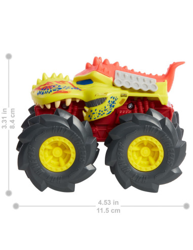 MTGVK37_GVK44,Hot Wheels Monster Truck Masinuta Twister Tredz Mega Wrex Galben Scara 1:43