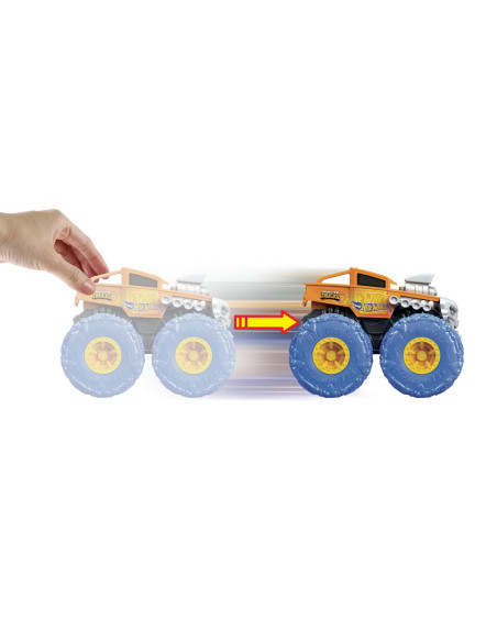 MTGVK37_GVK45,Hot Wheels Monster Truck Masinuta Twister Tredz Bone Shaker Portocaliu Scara 1:43