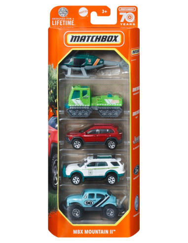 MTC1817_HFH07,Matchbox Set 5 Masinute Metalice Mbx Mountain Ii Scara 1:64