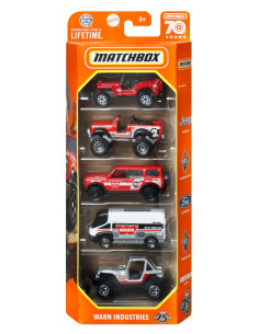 MTC1817_HKY19,Matchbox Set 5 Masinute Metalice Warn Industries Scara 1:64