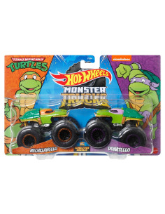 MTFYJ64_HNX31,Monster Truck Set 2 Masini Scara 1 La 64 Michelangelo Si Donatello