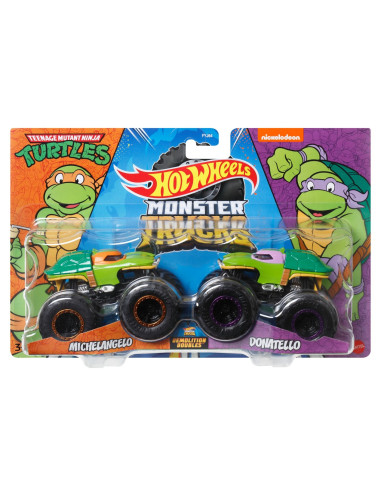 MTFYJ64_HNX31,Monster Truck Set 2 Masini Scara 1 La 64 Michelangelo Si Donatello