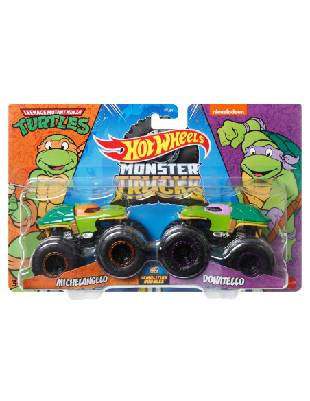 MTFYJ64_HNX31,Monster Truck Set 2 Masini Scara 1 La 64 Michelangelo Si Donatello