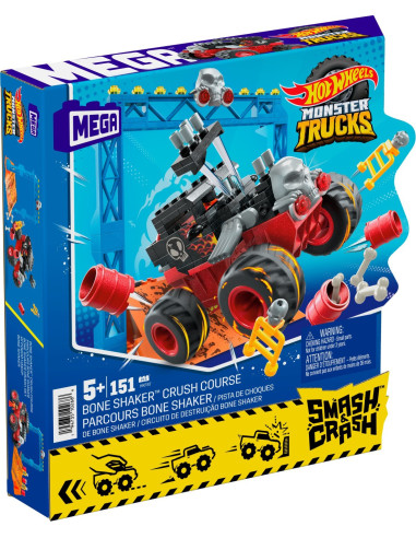 MTHKF87,Hot Wheels Monster Truck Mega Set Constructie Cursa Bone Shaker Crush