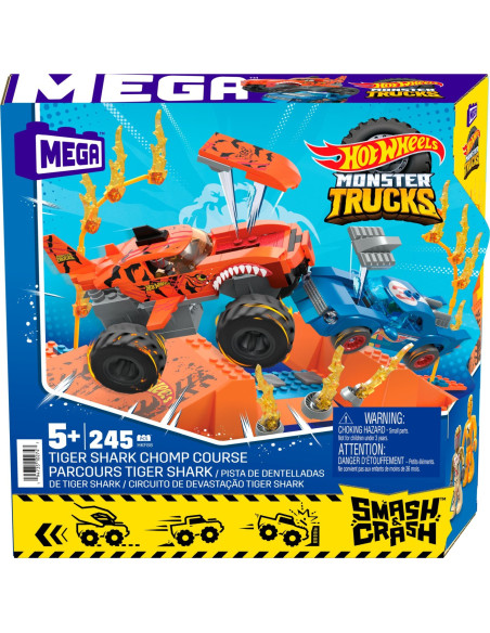 MTHKF88,Hot Wheels Monster Truck Mega Set Constructie Cursa Tiger Shark Chomp