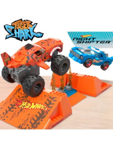 MTHKF88,Hot Wheels Monster Truck Mega Set Constructie Cursa Tiger Shark Chomp