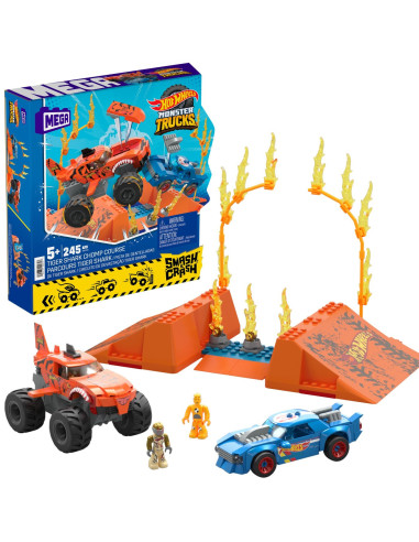 MTHKF88,Hot Wheels Monster Truck Mega Set Constructie Cursa Tiger Shark Chomp
