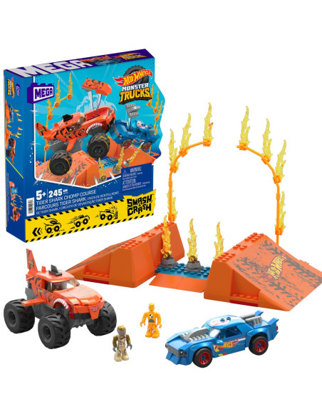 MTHKF88,Hot Wheels Monster Truck Mega Set Constructie Cursa Tiger Shark Chomp