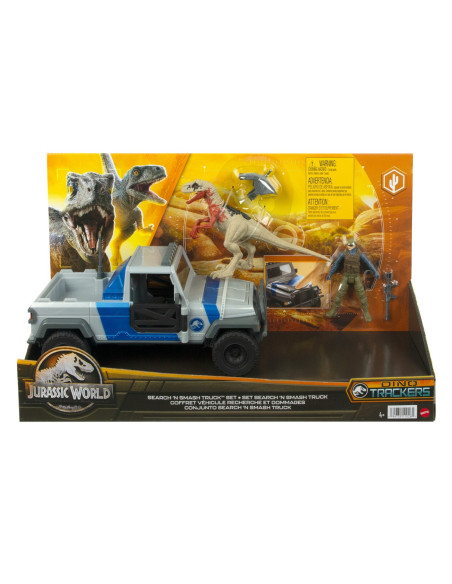 MTHKY13,Jurassic World Dino Trackers Set Camioneta Search And Smash Si Dinozaur Atrociraptor