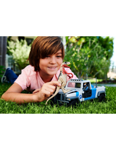 MTHKY13,Jurassic World Dino Trackers Set Camioneta Search And Smash Si Dinozaur Atrociraptor