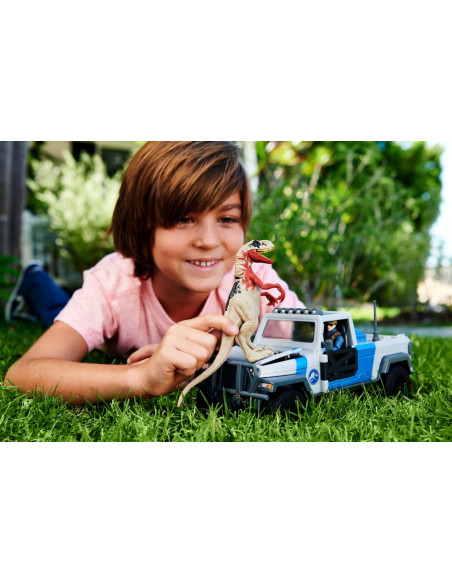 MTHKY13,Jurassic World Dino Trackers Set Camioneta Search And Smash Si Dinozaur Atrociraptor