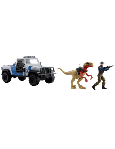 MTHKY13,Jurassic World Dino Trackers Set Camioneta Search And Smash Si Dinozaur Atrociraptor