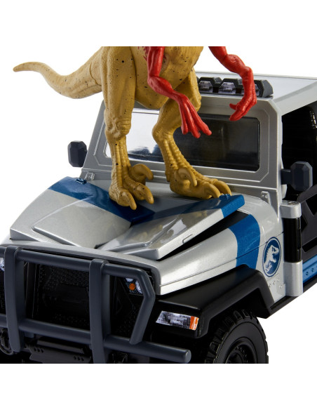 MTHKY13,Jurassic World Dino Trackers Set Camioneta Search And Smash Si Dinozaur Atrociraptor