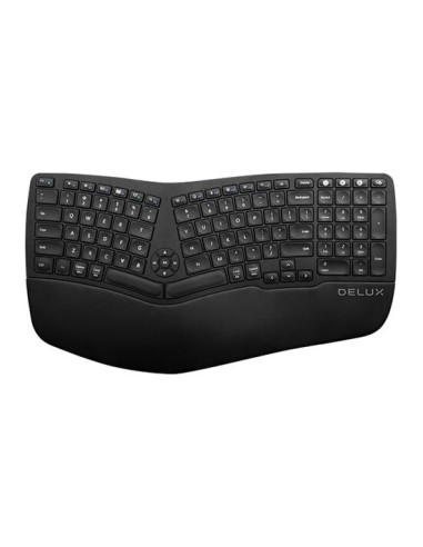 GM902A-BK-BL,Tastatura bluetooth si wireless Delux GM902A neagra iluminare alba