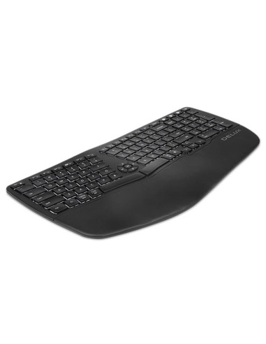 GM902A-BK-BL,Tastatura bluetooth si wireless Delux GM902A neagra iluminare alba
