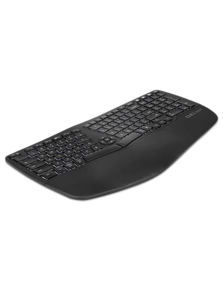 GM902A-BK-BL,Tastatura bluetooth si wireless Delux GM902A neagra iluminare alba
