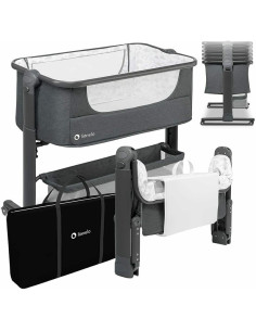 BN-LO-TIMON,Lionelo - Patut co-sleeper Timon Pliabil, 3 in 1, Cu setare unghiulara, Reglabil in 6 pozitii pe inaltime, Din Alumi 2