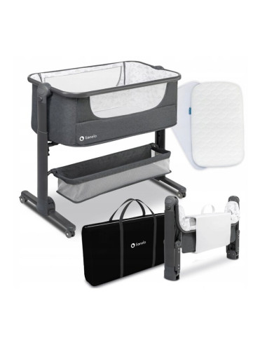 BN-LO-TIMON,Lionelo - Patut co-sleeper Timon Pliabil, 3 in 1, Cu setare unghiulara, Reglabil in 6 pozitii pe inaltime, Din Alumi