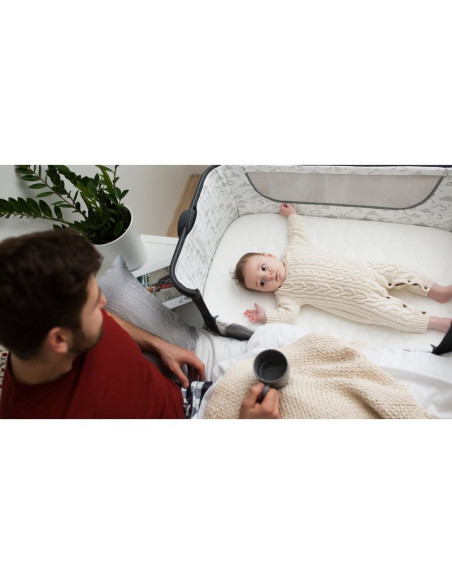 BN-LO-TIMON,Lionelo - Patut co-sleeper Timon Pliabil, 3 in 1, Cu setare unghiulara, Reglabil in 6 pozitii pe inaltime, Din Alumi