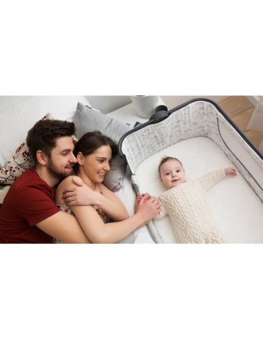 BN-LO-TIMON,Lionelo - Patut co-sleeper Timon Pliabil, 3 in 1, Cu setare unghiulara, Reglabil in 6 pozitii pe inaltime, Din Alumi