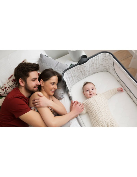 BN-LO-TIMON,Lionelo - Patut co-sleeper Timon Pliabil, 3 in 1, Cu setare unghiulara, Reglabil in 6 pozitii pe inaltime, Din Alumi