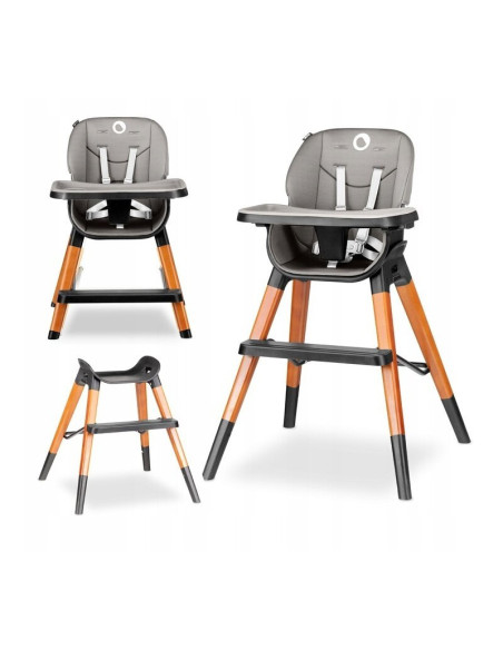 BN-LO-MONA_BLACK_ONYX,Lionelo - Scaun de masa Mona, 4 in 1, Transformabil, Reglabil in inaltime in 3 pozitii, Conform cu standar