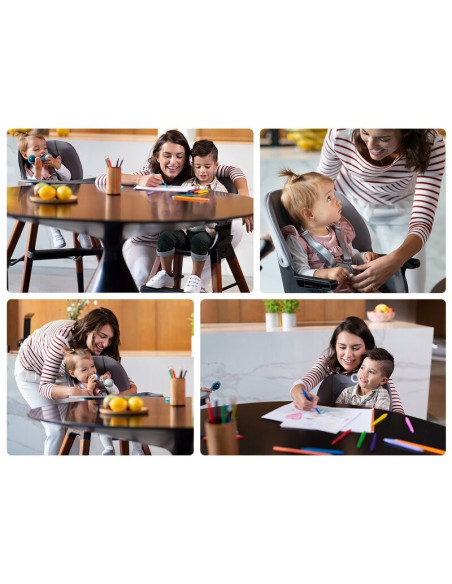 BN-LO-MONA_BLACK_ONYX,Lionelo - Scaun de masa Mona, 4 in 1, Transformabil, Reglabil in inaltime in 3 pozitii, Conform cu standar