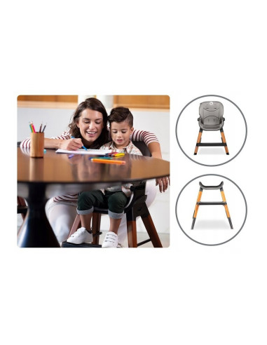 BN-LO-MONA_BLACK_ONYX,Lionelo - Scaun de masa Mona, 4 in 1, Transformabil, Reglabil in inaltime in 3 pozitii, Conform cu standar