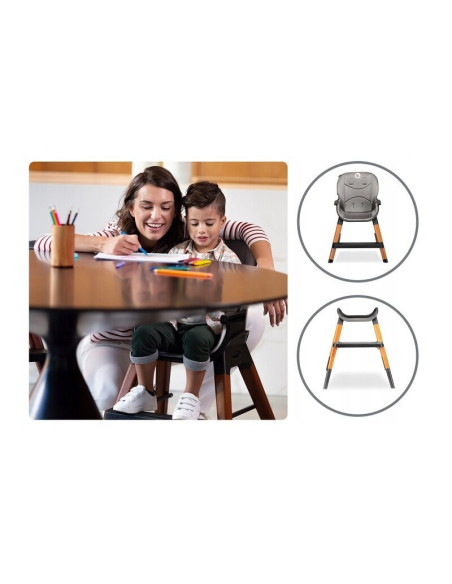 BN-LO-MONA_BLACK_ONYX,Lionelo - Scaun de masa Mona, 4 in 1, Transformabil, Reglabil in inaltime in 3 pozitii, Conform cu standar