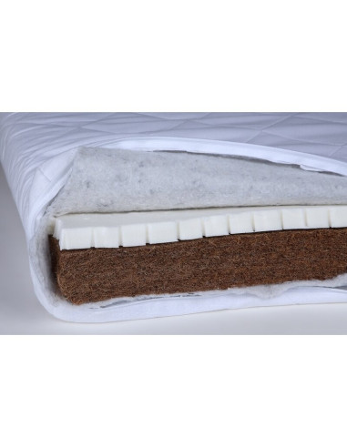 BN-YAPPYLATEX_120X60,Saltea pentru patut YappyLatex din cocos si latex, YappyKids, 120x60x9 cm, Alb