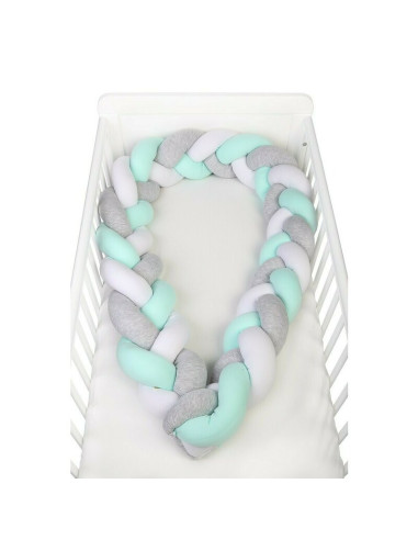 BN-YAPPYGUM_240_TREND,Protectie laterala pentru patut, Tip Bumper impletit YappyGum, Utilizabil si ca baby nest, Din tricot, Yap