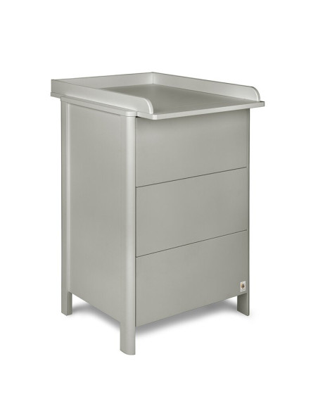 BN-YAPPYMINI_GREY,Comoda de infasat YappyMini din lemn, Cu trei sertare, Cu blat de infasat detasabil, YappyKids, 65x54x90 cm, G