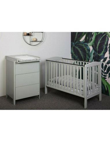BN-YAPPYMINI_GREY,Comoda de infasat YappyMini din lemn, Cu trei sertare, Cu blat de infasat detasabil, YappyKids, 65x54x90 cm, G