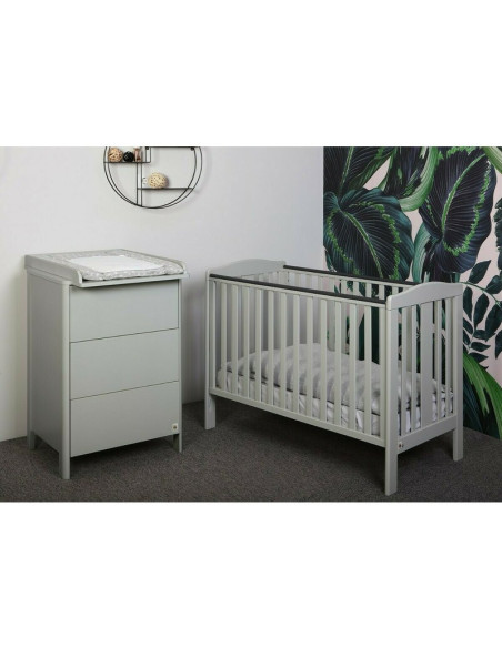 BN-YAPPYMINI_GREY,Comoda de infasat YappyMini din lemn, Cu trei sertare, Cu blat de infasat detasabil, YappyKids, 65x54x90 cm, G