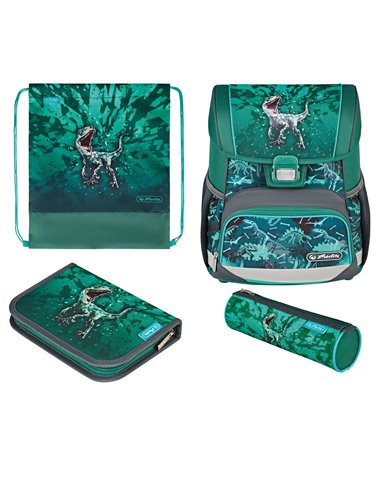 50043101,Ghiozdan echipat loop plus, motiv green rex